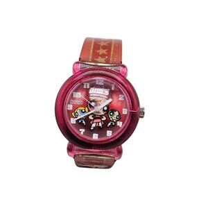 Powerpuff Girls Analog Watch For Kids Pink Red Star Strap Vintage READ ME
